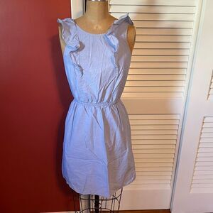 J CREW | light blue sleeveless ruffle midi dress 0